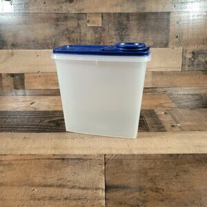 Vintage Tupperware Cereal/Coffee Keeper Canister with Blue Lid